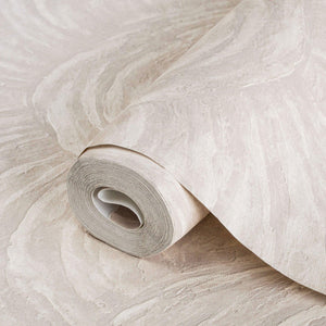 Luxury Beige Striped Textured Wallpaper, Premium Non-Woven Wall Covering, 41.7"W x 398"H, Washable Removable for Living Room 