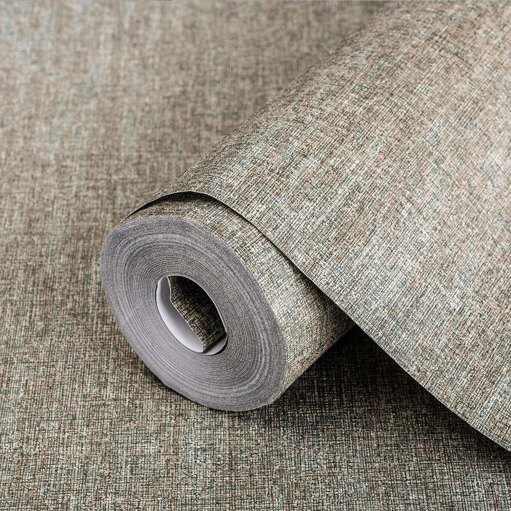 Luxury Brown Fabric Abstract Textured Wallpaper, Country Non-Woven Wall Covering, 41.7"W x 614"H, Washable Removable for Livi