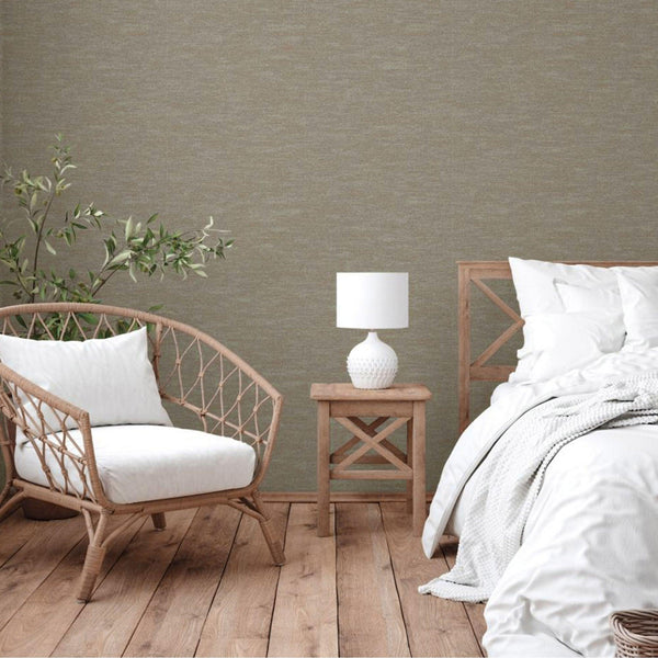 Luxury Brown Fabric Abstract Textured Wallpaper, Country Non-Woven Wall Covering, 41.7"W x 614"H, Washable Removable for Livi
