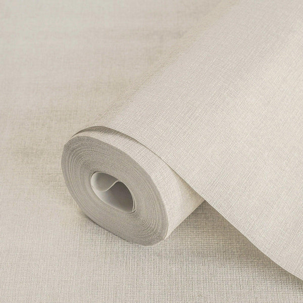 Luxury Cream Fabric Abstract Textured Wallpaper, Coastal Non-Woven Wall Covering, 41.7"W x 614"H, Washable Removable for Livi