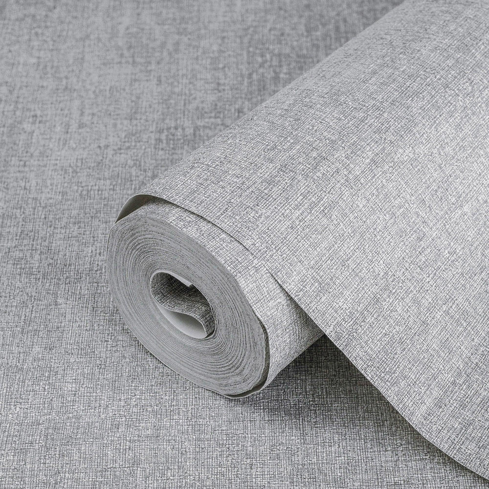 Luxury Gray Fabric Abstract Textured Wallpaper, Contemporary Non-Woven Wall Covering, 41.7"W x 614"H, Washable Removable for 