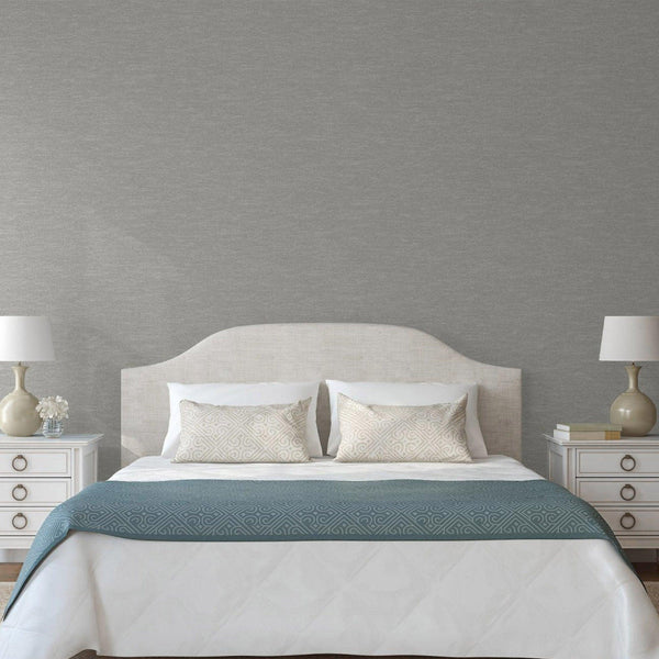 Luxury Gray Fabric Abstract Textured Wallpaper, Contemporary Non-Woven Wall Covering, 41.7"W x 614"H, Washable Removable for 