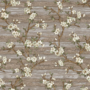 Luxury Brown Chinoiserie Floral Wallpaper, Boho Non-Woven Wall Covering, 41.7"W x 614"H, Washable Removable for Living Room B