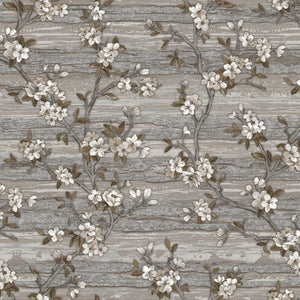 Luxury Brown Chinoiserie Floral Wallpaper, Farmhouse Non-Woven Wall Covering, 41.7"W x 614"H, Washable Removable for Living R