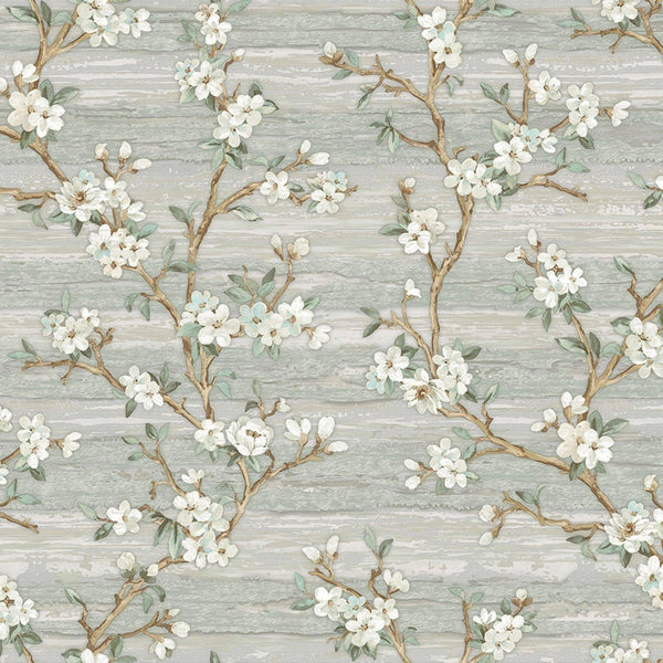 Luxury Green Chinoiserie Floral Wallpaper, Country Non-Woven Wall Covering, 41.7"W x 614"H, Washable Removable for Living Roo