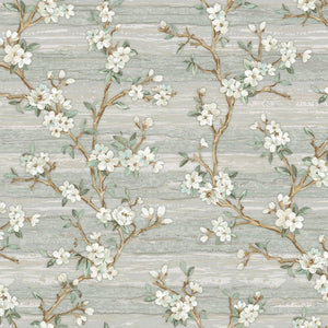 Luxury Green Chinoiserie Floral Wallpaper, Country Non-Woven Wall Covering, 41.7"W x 614"H, Washable Removable for Living Roo