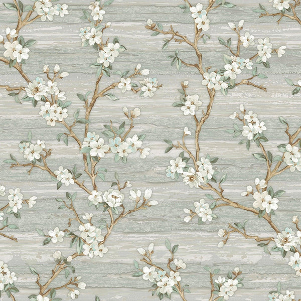 Luxury Green Chinoiserie Floral Wallpaper, Country Non-Woven Wall Covering, 41.7"W x 614"H, Washable Removable for Living Roo