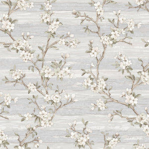 Luxury Cream Chinoiserie Floral Wallpaper, Scandinavian Non-Woven Wall Covering, 41.7"W x 614"H, Washable Removable for Livin