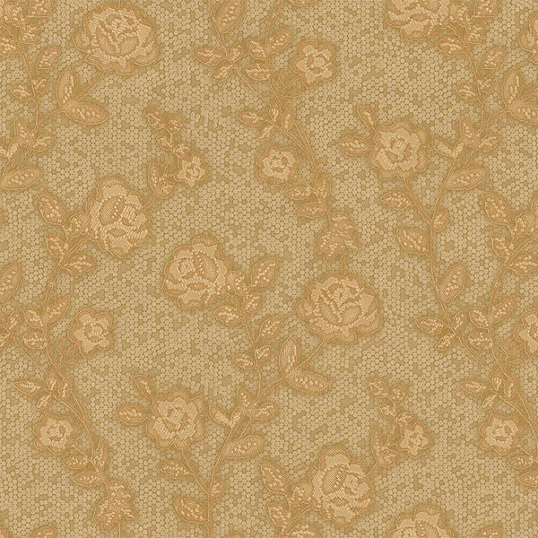 Luxury Floral Textured Wallpaper, Premium Non-Woven Wall Covering, 41.7"W x 398"H, Washable Removable for Living Room Bedroom