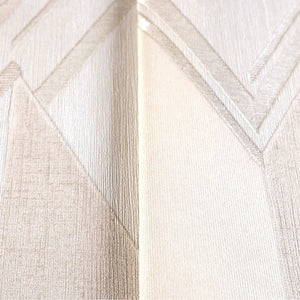 Luxury Cream Chevron Geometric Wallpaper, Premium Non-Woven Wall Covering, 41.7"W x 398"H, Washable Removable for Living Room