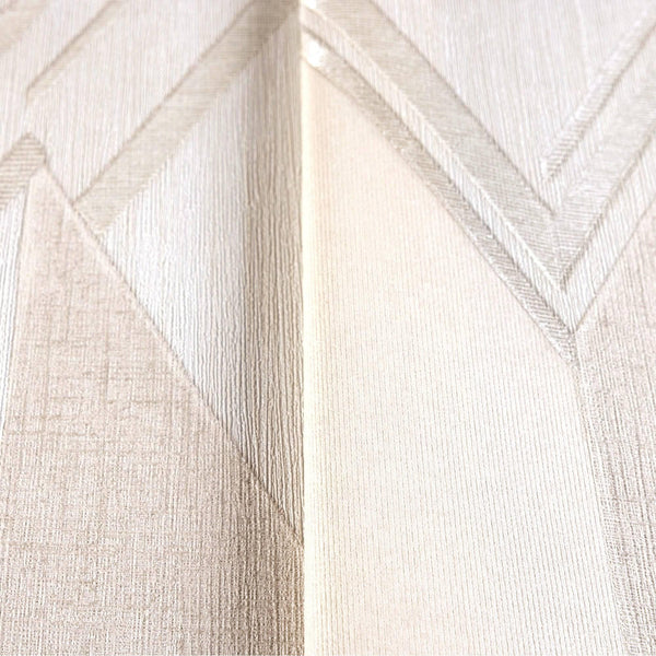 Luxury Cream Chevron Geometric Wallpaper, Premium Non-Woven Wall Covering, 41.7"W x 398"H, Washable Removable for Living Room