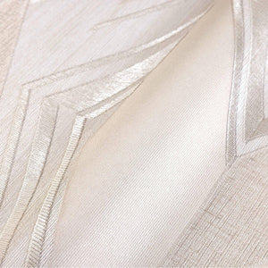 Luxury Cream Chevron Geometric Wallpaper, Premium Non-Woven Wall Covering, 41.7"W x 398"H, Washable Removable for Living Room