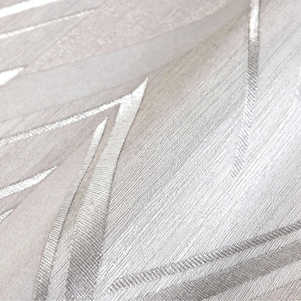 Luxury Gray Chevron Geometric Wallpaper, Premium Non-Woven Wall Covering, 41.7"W x 398"H, Washable Removable for Living Room 