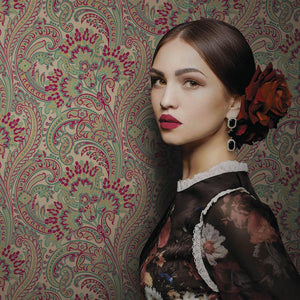 Luxury Brown Paisley Textured Wallpaper, Premium Non-Woven Wall Covering, 41.7"W x 398"H, Washable Removable for Living Room 