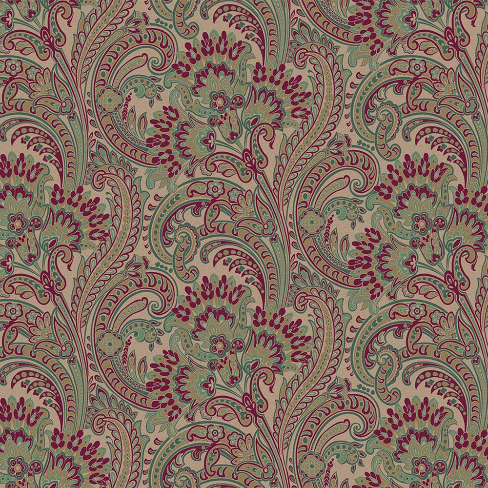 Luxury Brown Paisley Textured Wallpaper, Premium Non-Woven Wall Covering, 41.7"W x 398"H, Washable Removable for Living Room 