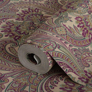 Luxury Brown Paisley Textured Wallpaper, Premium Non-Woven Wall Covering, 41.7"W x 398"H, Washable Removable for Living Room 