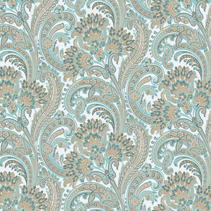 Luxury Blue Paisley Textured Wallpaper, Country Non-Woven Wall Covering, 41.7"W x 398"H, Washable Removable for Living Room B