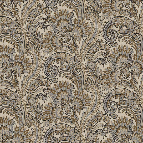 Luxury Brown Paisley Textured Wallpaper, Boho Non-Woven Wall Covering, 41.7"W x 398"H, Washable Removable for Living Room Bed