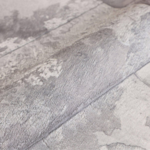 Luxury Gray Stone Embossed 3D Embossed Wallpaper, Industrial Non-Woven Wall Covering, 41.7"W x 398"H, Washable Removable for 