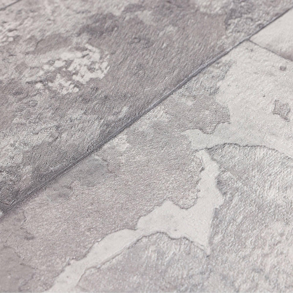 Luxury Gray Stone Embossed 3D Embossed Wallpaper, Industrial Non-Woven Wall Covering, 41.7"W x 398"H, Washable Removable for 