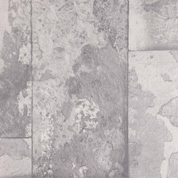 Luxury Gray Stone Embossed 3D Embossed Wallpaper, Industrial Non-Woven Wall Covering, 41.7"W x 398"H, Washable Removable for 