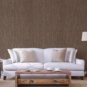 Luxury Brown Striped Stripe 3D Embossed Wallpaper, Modern Non-Woven Wall Covering, 41.7"W x 398"H, Washable Removable for Liv