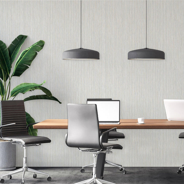 Luxury Gray Striped Stripe 3D Embossed Wallpaper, Modern Non-Woven Wall Covering, 41.7"W x 398"H, Washable Removable for Livi