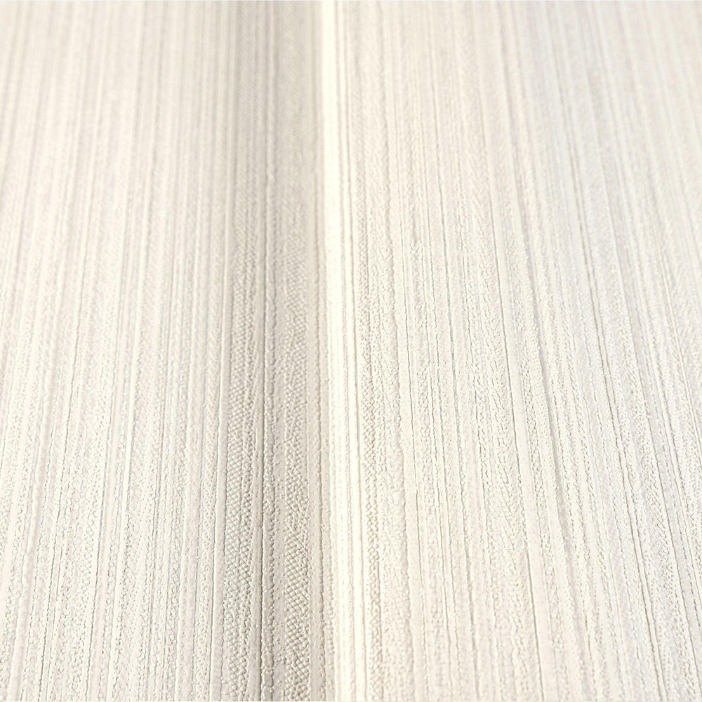 Luxury White Striped Stripe 3D Embossed Wallpaper, Modern Non-Woven Wall Covering, 41.7"W x 398"H, Washable Removable for Liv