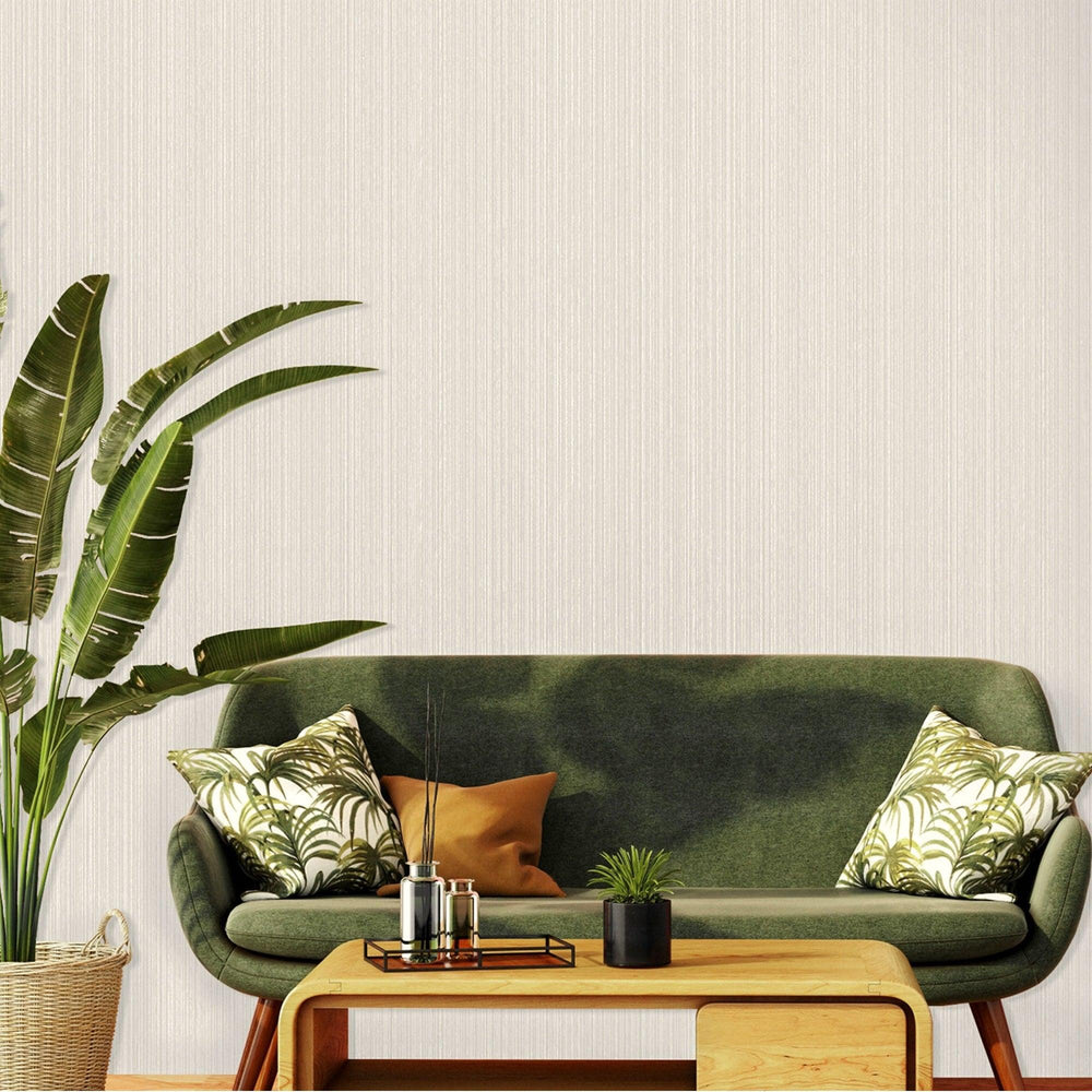 Luxury White Striped Stripe 3D Embossed Wallpaper, Modern Non-Woven Wall Covering, 41.7"W x 398"H, Washable Removable for Liv