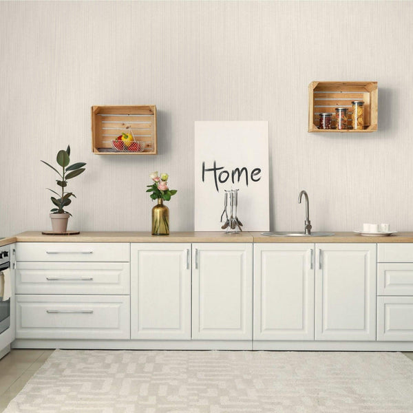 Luxury White Striped Stripe 3D Embossed Wallpaper, Modern Non-Woven Wall Covering, 41.7"W x 398"H, Washable Removable for Liv