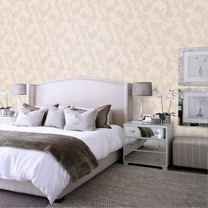 Luxury Beige Textured Embossed 3D Embossed Wallpaper, Premium Non-Woven Wall Covering, 41.7"W x 398"H, Washable Removable for