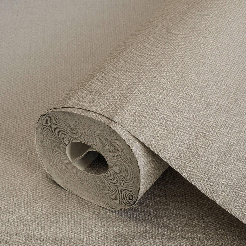 Luxury Tan Chevron Fabric Textured Wallpaper, Modern Non-Woven Wall Covering, 41.7"W x 614"H, Washable Removable for Living R