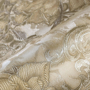 Luxury Tan Floral Damask 3D Embossed Wallpaper, Premium Non-Woven Wall Covering, 41.7"W x 398"H, Washable Removable for Livin