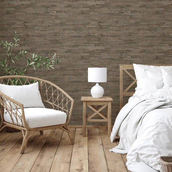 Luxury Tan Abstract Distressed 3D Embossed Wallpaper, Industrial Non-Woven Wall Covering, 41.7"W x 614"H, Washable Removable 