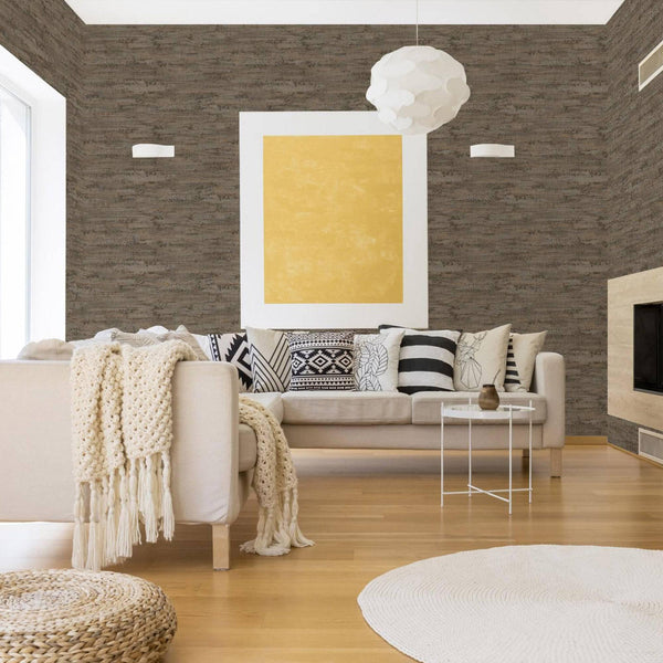 Luxury Tan Abstract Distressed 3D Embossed Wallpaper, Industrial Non-Woven Wall Covering, 41.7"W x 614"H, Washable Removable 