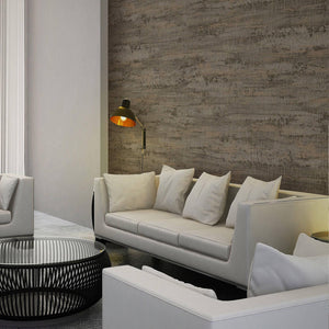 Luxury Tan Abstract Distressed 3D Embossed Wallpaper, Industrial Non-Woven Wall Covering, 41.7"W x 614"H, Washable Removable 