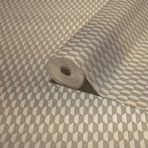Luxury Tan Geometric Textured Wallpaper, Elegant Non-Woven Wall Covering, 41.7"W x 614"H, Washable Removable for Living Room 