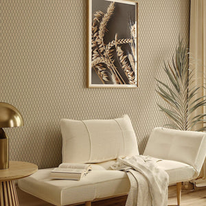 Luxury Tan Geometric Textured Wallpaper, Elegant Non-Woven Wall Covering, 41.7"W x 614"H, Washable Removable for Living Room 