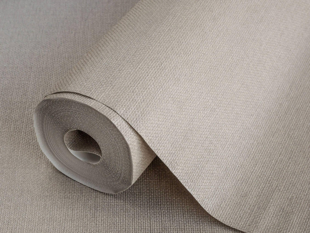 Luxury Tan Fabric Textured Wallpaper, Contemporary Non-Woven Wall Covering, 41.7"W x 614"H, Washable Removable for Living Roo