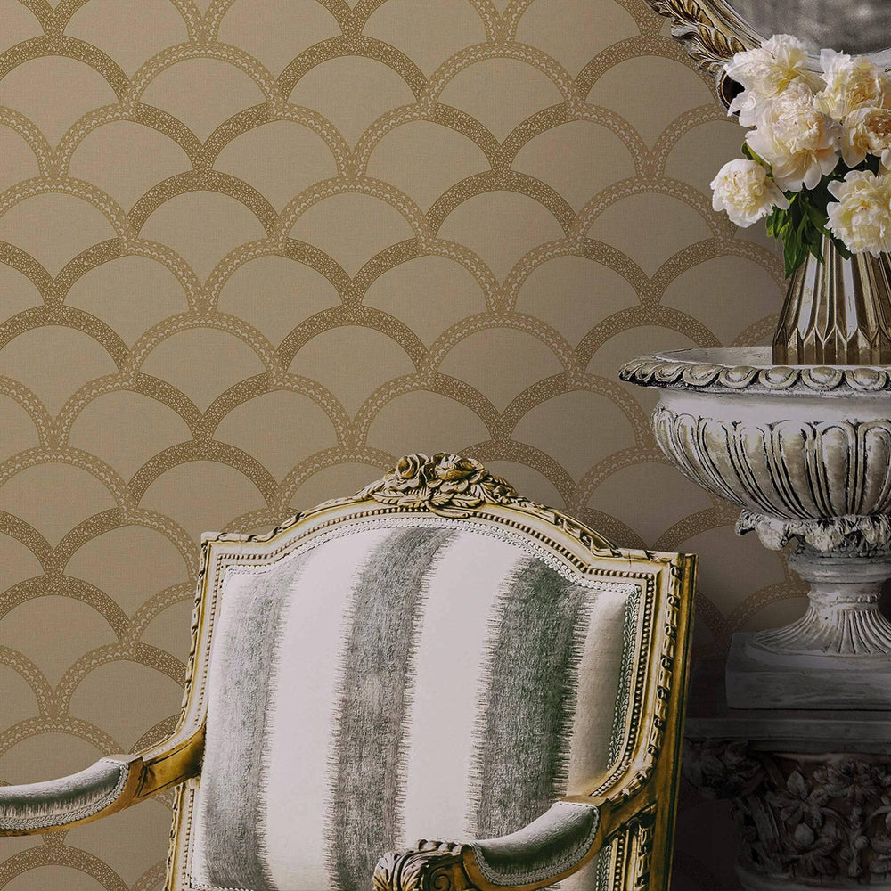 Luxury Gold Geometric Textured 3D Embossed Wallpaper, Premium Non-Woven Wall Covering, 41.7"W x 398"H, Washable Removable for