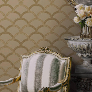 Luxury Gold Geometric Textured 3D Embossed Wallpaper, Premium Non-Woven Wall Covering, 41.7"W x 398"H, Washable Removable for