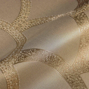Luxury Gold Geometric Textured 3D Embossed Wallpaper, Premium Non-Woven Wall Covering, 41.7"W x 398"H, Washable Removable for