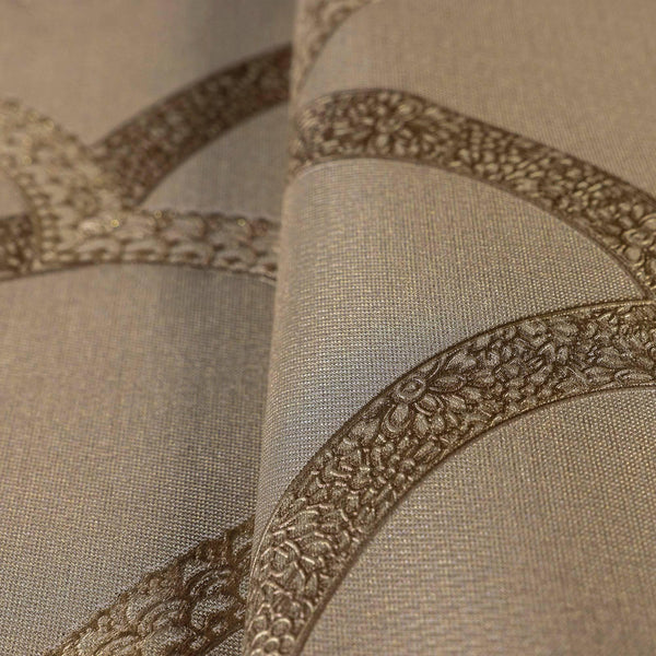 Luxury Gold Geometric Textured 3D Embossed Wallpaper, Premium Non-Woven Wall Covering, 41.7"W x 398"H, Washable Removable for