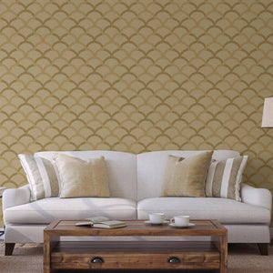 Luxury Gold Geometric Textured 3D Embossed Wallpaper, Premium Non-Woven Wall Covering, 41.7"W x 398"H, Washable Removable for