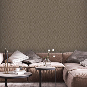 Luxury Tan Checkered Geometric 3D Embossed Wallpaper, Premium Non-Woven Wall Covering, 41.7"W x 614"H, Washable Removable for