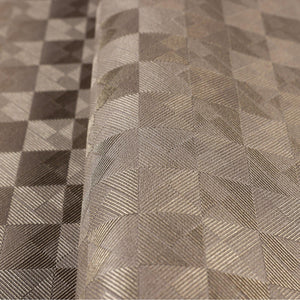 Luxury Tan Checkered Geometric 3D Embossed Wallpaper, Premium Non-Woven Wall Covering, 41.7"W x 614"H, Washable Removable for