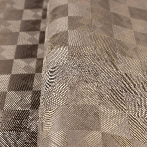 Luxury Tan Checkered Geometric 3D Embossed Wallpaper, Premium Non-Woven Wall Covering, 41.7"W x 614"H, Washable Removable for