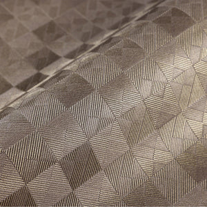 Luxury Tan Checkered Geometric 3D Embossed Wallpaper, Premium Non-Woven Wall Covering, 41.7"W x 614"H, Washable Removable for