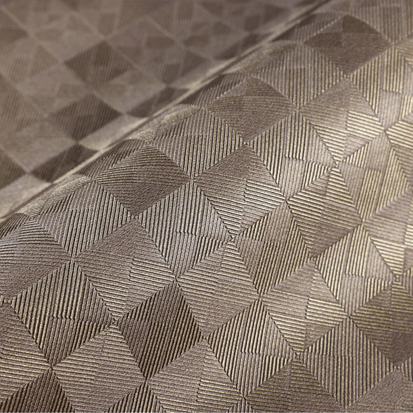 Luxury Tan Checkered Geometric 3D Embossed Wallpaper, Premium Non-Woven Wall Covering, 41.7"W x 614"H, Washable Removable for