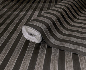 Luxury Black Abstract Wood 3D Embossed Wallpaper, Coastal Non-Woven Wall Covering, 41.7"W x 614"H, Washable Removable for Liv